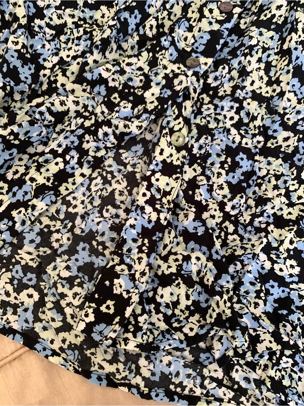 RAILS Rosetta Blue Midi Skirt in Midnight Meadow Floral Button-Front Skirt - Picture 10 of 11